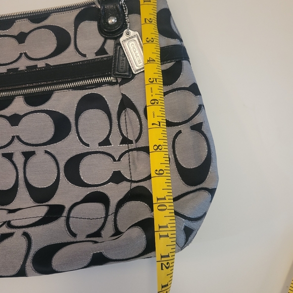Coach Black and Gray Signature Large Tote Diaper Weekender Bag - Picture 7 of 9